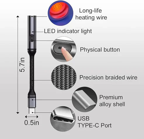 Electric Lighter USB Type C